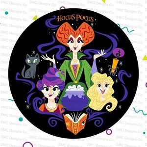 New! Hocus Pocus Sanderson Sisters round Car or fridge Magnet
